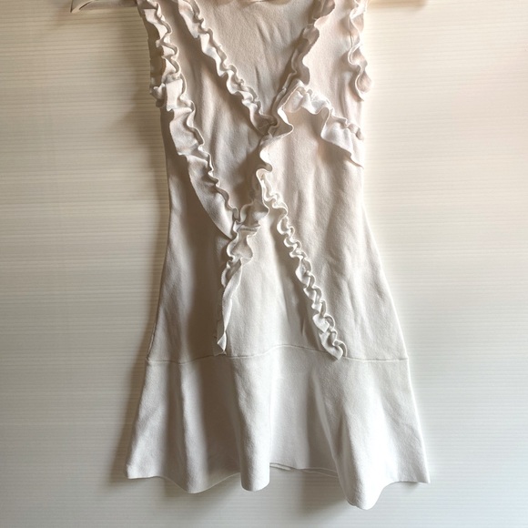 Witchery GIRL Kids White Stretch Ruffle Detail Sleeveless Party Dress Size 7 - Picture 4 of 14